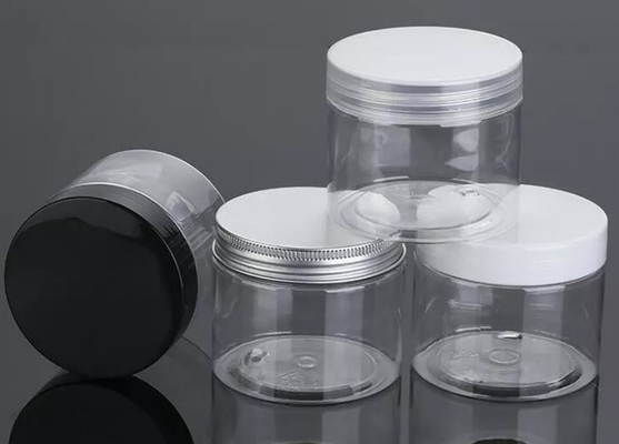 frasco de Amber Black Pet Plastic Cream do espaço livre de 250ml 500ml com tampa plástica