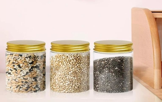 Amber Wide Mouth Plastic Jar preta branca com tampa de alumínio 60ml 100ml 200ml